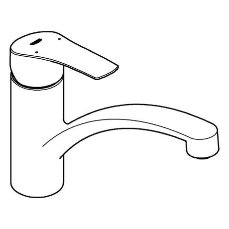 GROHE Einhand-Spültischbatterie Eurosmart 33281_3, flacher Auslauf, Einlochmontage, schwenkbarer Gussauslauf, Schwenkbereich 140°, chrom