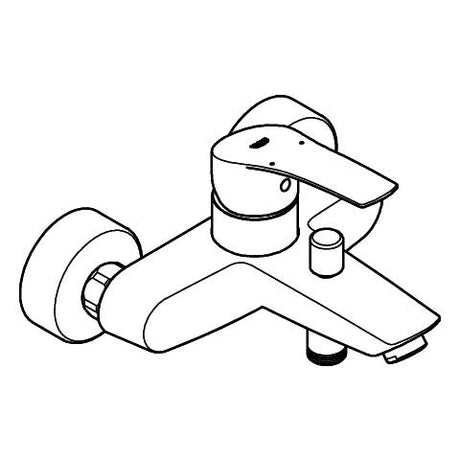 GROHE Einhand-Wannenbatterie Eurosmart 33300_3, Wandmontage, Temperaturbegrenzer, S-Anschlüsse, eigensicher, chrom