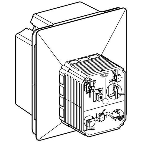 GROHE Urinal-Rohbauset Rapido U 37338, für manuelle Betätigung oder Tectron Infrarot Elektronik 6 V oder 230 V, für Nass- und Trockenausbau