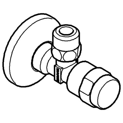 GROHE Eckventil Egaplus 41263, DN 15, Wandanschluss 1/2'', Abgang 3/8'', mit Längenausgleich, mit Quetschverschraubung Ø 10 mm, Markierung neutral, chrom