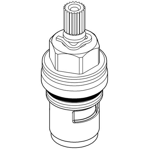 GROHE Keramik-Oberteil 45346, DN 15, mit keramischen Dichtscheiben, Drehwinkel 180°, Anschlag: rechts