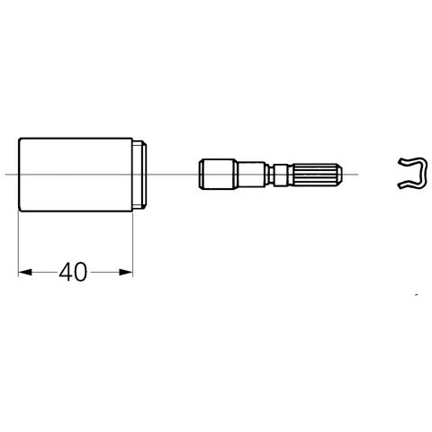 GROHE Verlängerungsset 06427, 40 mm, für UP-Ventile DN 15, chrom