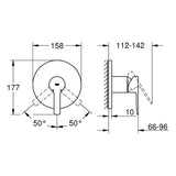 GROHE Einhand-Brausebatterie Lineare 24063_1, Fertigmontageset für Rapido SmartBox, chrom