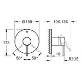 GROHE Einhand-Brausebatterie Essence 24168_1, Fertigmontageset für GROHE Rapido SmartBox, Professional Edition, chrom