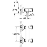GROHE Brausebatterie Costa 26330_1, Wandmontage, eigensicher, chrom