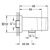 GROHE Wandanschlussbogen Euphoria Cube 26370, mit Wandbrausehalter, Außengewinde, eigensicher, chrom