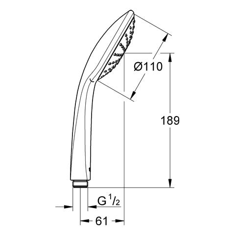 GROHE Handbrause Euphoria 110 Mono 27265, 1 Strahlart, chrom