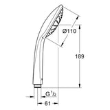 GROHE Handbrause Euphoria 110 Mono 27265, 1 Strahlart, chrom