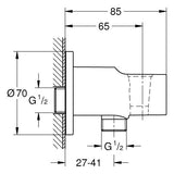 GROHE Wandanschlussbogen Relexa 28628, mit Wandbrausehalter, Außengewinde, chrom