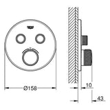 GROHE Thermostat Grohtherm SmartControl 29119, mit 2 Absperrventilen, Fertigmontageset für Rapido SmartBox, Wandrosette rund, chrom