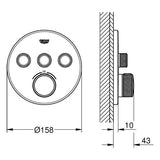 GROHE Thermostat Grohtherm SmartControl 29121, mit 3 Absperrventilen, Fertigmontageset für Rapido SmartBox, Wandrosette rund, chrom