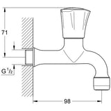 GROHE Auslaufventil Costa 30098_1, Wandmontage, Markierung blau, chrom
