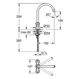 GROHE Spültisch-Einlochbatterie Costa 31831_1, schwenkbarer Rohrauslauf, chrom