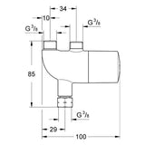 GROHE Thermischer Verbrühschutz/Untertischthermostat Grohtherm Micro 34487, chrom