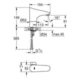 GROHE Infrarot-Elektronik für Waschtisch Europlus E 36207_1, mit Mischung, 6 V Lithium-Batterie, Typ CR-P2, chrom