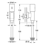 GROHE Infrarot-Elektronik Tectron Rondo 37421, für Urinal, 6 V Lithium-Batterie, Typ CR-P2, chrom