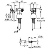 GROHE Füllventil 37092, mit Versatzausgleichsstück