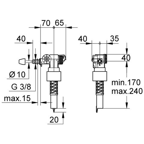 GROHE Füllventil 37095, ohne Versatzausgleichsstück