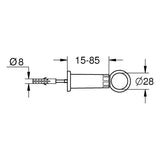 GROHE Spülrohrschelle 37132, für Spülrohr Ø 28 mm, für Wandabstand 15 - 85 mm, chrom