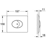 GROHE WC-Betätigung Skate Air, 2-Mengen- und Start & Stopp-Betätigung, 156 x 197 mm, pneumatische Betätigung