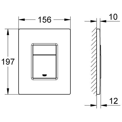 GROHE WC-Betätigung Skate Cosmopolitan 38732, 2-Mengen- und Start & Stopp-Betätigung, 156 x 197 mm, senkrechte und waagerechte Montage, alpinweiß