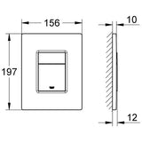 GROHE WC-Betätigung Skate Cosmopolitan 38732, 2-Mengen- und Start & Stopp-Betätigung, 156 x 197 mm, senkrechte und waagerechte Montage, alpinweiß