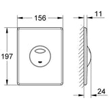 GROHE WC-Betätigung Skate 38862, 2-Mengen- und Start & Stopp-Betätigung, pneumatisch, 156 x 197 mm, senkrechte und waagerechte Montage