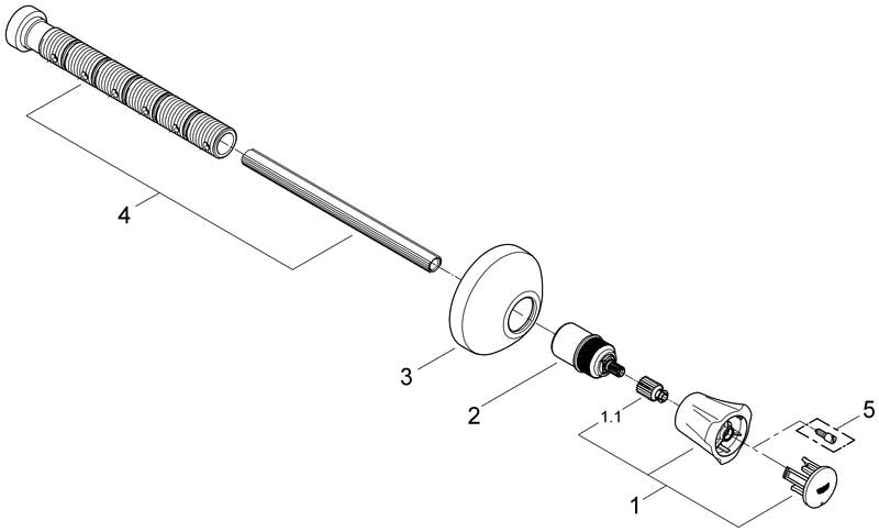 GROHE Unterputz-Ventil Oberbau Costa, Einbauteil, Metallgriff, Chrom