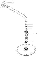 GROHE Kopfbrauseset Rainshower Cosmopolitan 210 26062, 1 Strahlart, Brausearm 286 mm, maximaler Durchfluss bei 3 bar: 8.5 l/min, chrom