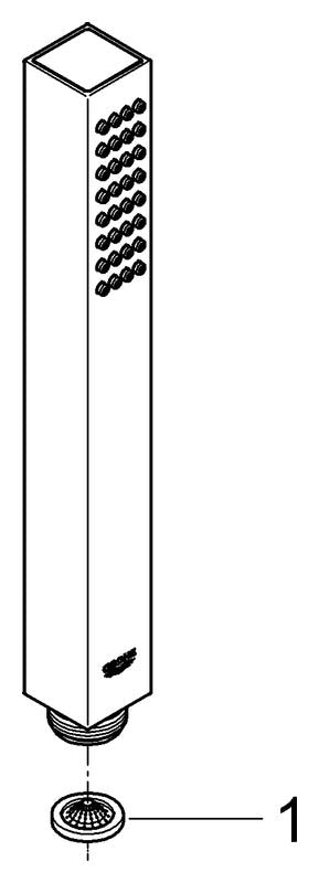 GROHE Handbrause Euphoria Cube Stick 27698, 1 Strahlart, chrom