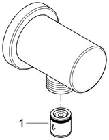 GROHE Wandanschlussbogen Rainshower 27057, Außengewinde, eigensicher, mit runder Rosette, chrom