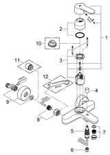 GROHE Einhand-Wannenbatterie Eurostyle Cosmopolitan 33591_2, Wandmontage, eigensicher, chrom