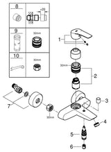 GROHE Einhand-Wannenbatterie Eurosmart 33300_3, Wandmontage, Temperaturbegrenzer, S-Anschlüsse, eigensicher, chrom