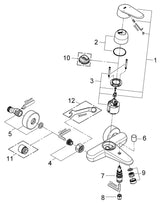 GROHE Einhand-Wannenbatterie Eurodisc Cosmopolitan 33390_2, Wandmontage, chrom