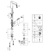 GROHE Infrarot-Elektronik für Waschtisch Eurosmart CE 36422, L-Size, mit Mischung, Rückflussverhinderer, 6 V Lithium-Batterie, Typ CR-P2, chrom