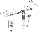 GROHE Füllventil 37092, mit Versatzausgleichsstück
