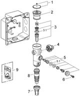 GROHE Druckspüler für WC 37153, DN 20, Wandeinbau, Vorabsperrung, 6-9l einstellbar