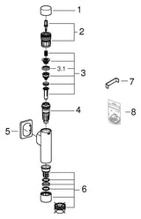 GROHE WC-Druckspüler Rondo A.S. 37347, DN 20, ohne Vorabsperrung, für Flach- und Tiefspül-WC, chrom