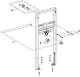 GROHE Waschtisch-Element Rapid SL 38554_1, 1,13 m Bauhöhe, für Vorwand- oder Ständerwandmontage, 2 schallgedämmte Armaturenanschlüsse DN 15, HT-Ablaufbogen DN 50