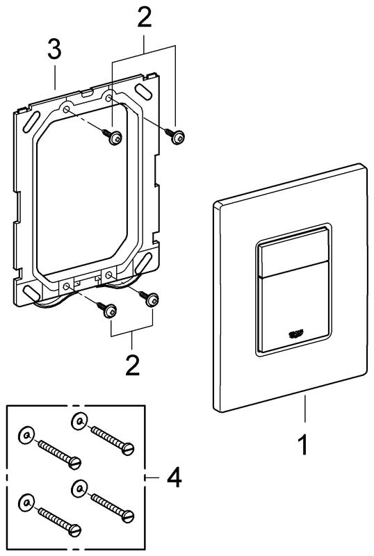 GROHE WC-Betätigung Skate Cosmopolitan 38732, 2-Mengen- und Start & Stopp-Betätigung, 156 x 197 mm, senkrechte und waagerechte Montage, alpinweiß