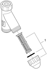 GROHE Original WAS Schrägfilter 41275, DN 20, für Wassertemperaturen bis +80°C, Klarsichtkappe, Maschenweite 315 µm, Filtereinsatz aus Edelstahl, chrom