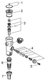 GROHE WC-Druckspüler 43996, Austauscharmatur für 677.00.200/677.03.200/680.00.200