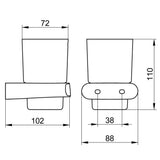 KEUCO Elegance Glashalter mit Echtkristall-Glas verchromt