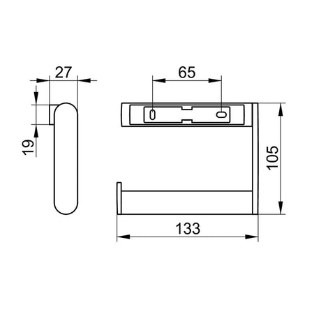 10+1 | KEUCO Plan Toilettenpapierhalter offene Form, rechte Ausführung verchromt