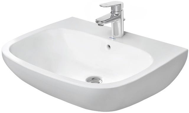 Duravit D-Code Waschtisch, weiß, Keramik, hängend, 1 Waschplatz, mit Überlauf