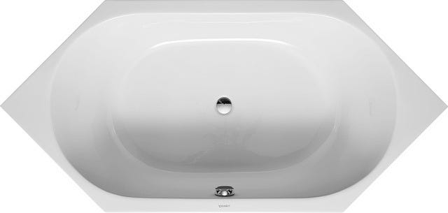 DU D-Code Badew. 6Eck 1900x900 Einbau Rückenschr.2 L/R, Weiß