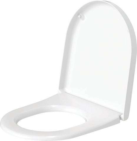 Duravit Starck 3 WC-Sitz, D-förmig, weiß glänzend, Duroplast, Edelstahl-Scharnier