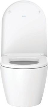 Duravit ME by Starck WC-Set wandhängend weiß Hochglanz, Tiefspüler, rimless, Abgang waagerecht, mit WC-Sitz und Absenkautomatik