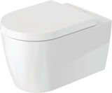 Duravit ME by Starck WC-Set wandhängend weiß Hochglanz, Tiefspüler, rimless, Abgang waagerecht, mit WC-Sitz und Absenkautomatik
