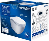 Duravit Starck 3 WC-Set wandhängend, weiß Hochglanz, Tiefspüler, mit WC-Sitz und Absenkautomatik